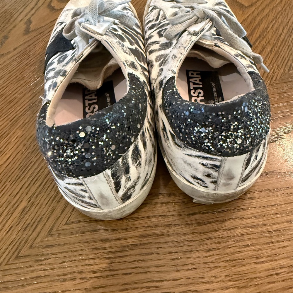 Golden Goose SuperStar Leather Animal Print Sneakers - Picture 3 of 5